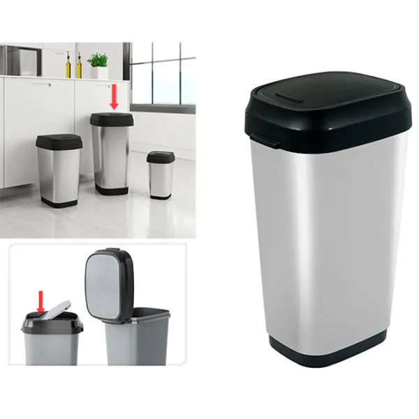 Coș de gunoi Kis 49351 50 l/ Plastic/ Silver photo 2