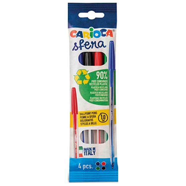 Набор шариковых ручек Carioca Sfera Flowpack Количество в наборе - 4 photo 4