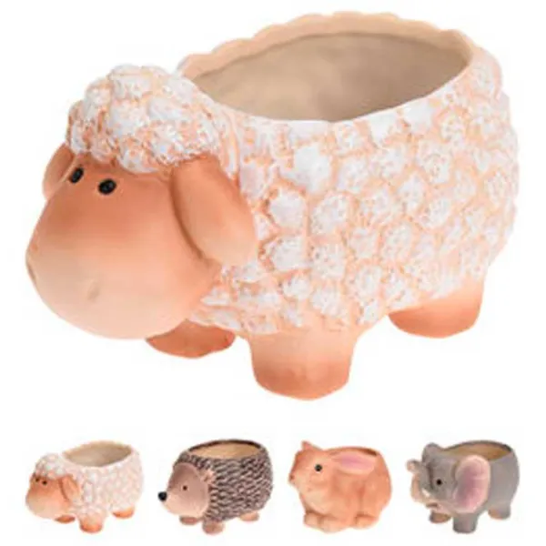 Ghiveci pentru flori H&S Animals Multicolor/ Ceramică/ Pe pervaz photo 2