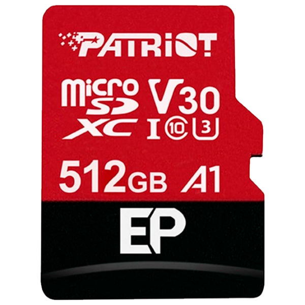 Карта памяти Patriot V30 A1 512 ГБ MicroSD/ Class10 photo 4 Карта памяти Patriot V30 A1 512 ГБ MicroSD/ Class10 photo 4
