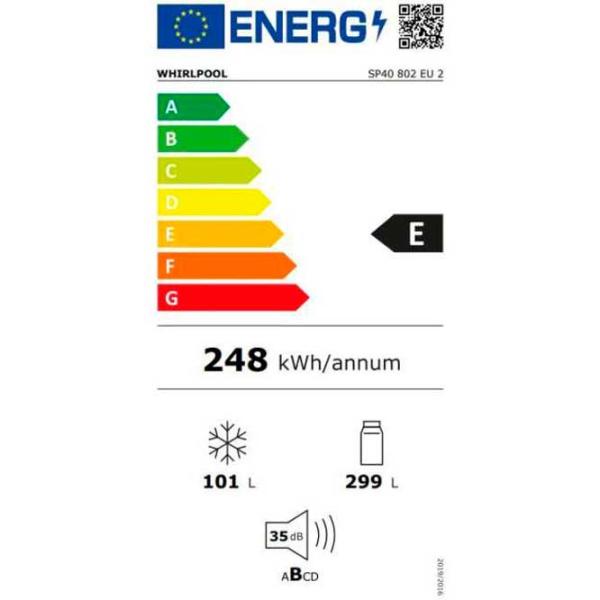 Frigider Whirlpool SP40 802 EU cu congelator jos 395 l / 193.5 cm / White photo 5