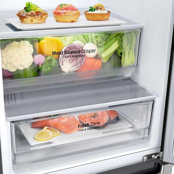 Frigider LG GBB61PZJMN cu congelator jos 374 l / 186 cm / Inox photo 6