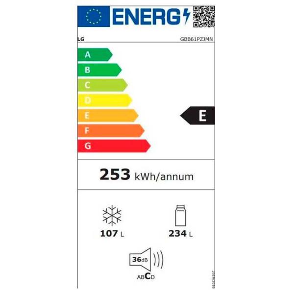 Frigider LG GBB61PZJMN cu congelator jos 374 l / 186 cm / Inox photo 7