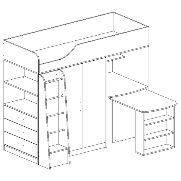 Детская кровать Carpriz 8 Astrid 80 x 200 cm/ ЛДСП/ Белый photo 2 Детская кровать Carpriz 8 Astrid 80 x 200 cm/ ЛДСП/ Белый photo 2