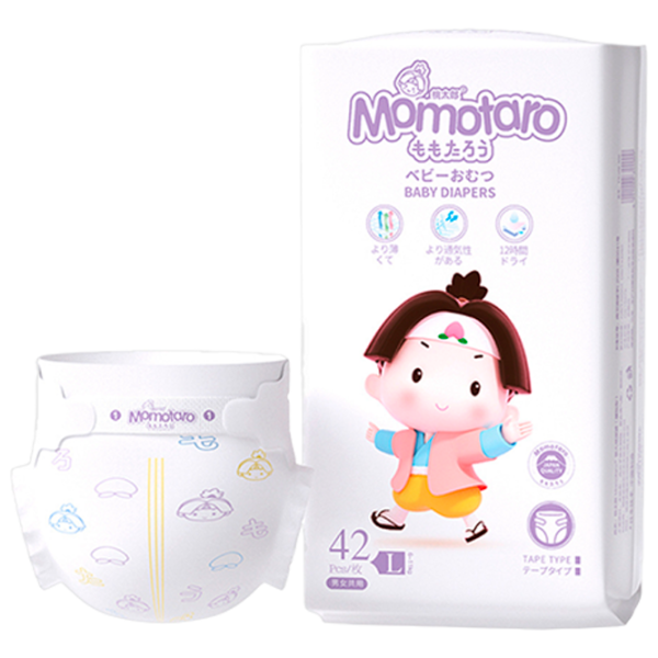 Подгузники для детей Momotaro Baby Diapers L 9 - 14 кг/ 42 шт. photo 2