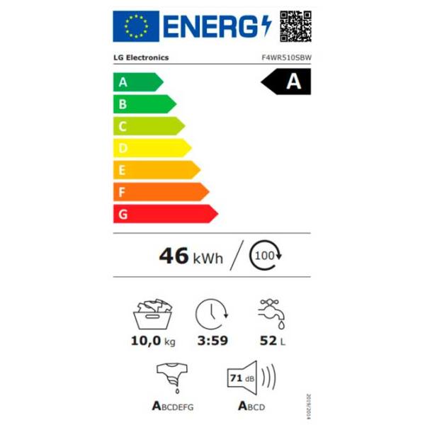 Mașină de spălat LG F4WR510SBW 10 kg / 1400 rpm / White photo 6