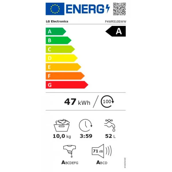 Mașină de spălat LG F4WR510SWW 10 kg / 1400 rpm / White photo 6