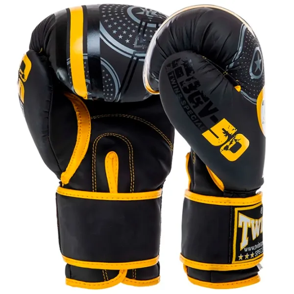 Mănuși de lupte TWINS Mate TW5010 Box/ Adult/ 10 oz/ Yellow photo 2
