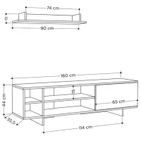 Тумба под телевизор Showdeko Stockton 44см x 160см x 35.5см/ ДСП photo 2