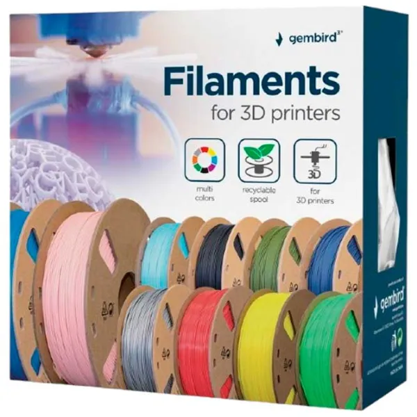 Filament Gembird 3DP-PLA-01-MTW White photo 2
