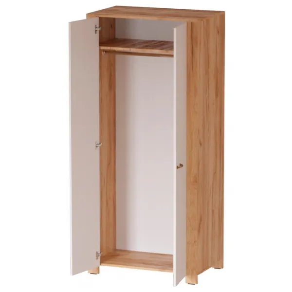 Гардероб Классический ML-Mobila Vega № 4 90 x 54см x 200 / ЛДСП / Дуб Крафт Белый  photo 2 Гардероб Классический ML-Mobila Vega № 4 90 x 54см x 200 / ЛДСП / Дуб Крафт Белый  photo 2