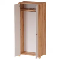 Dulap pentru haine Clasic ML-Mobila Vega № 4 90 x 54 x 200 / PAL / Stejar Craft Alb photo 2