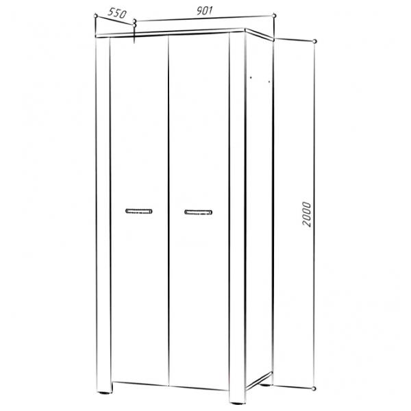 Гардероб Классический ML-Mobila Vega № 4 90 x 54см x 200 / ЛДСП / Дуб Крафт Белый  photo 3 Гардероб Классический ML-Mobila Vega № 4 90 x 54см x 200 / ЛДСП / Дуб Крафт Белый  photo 3