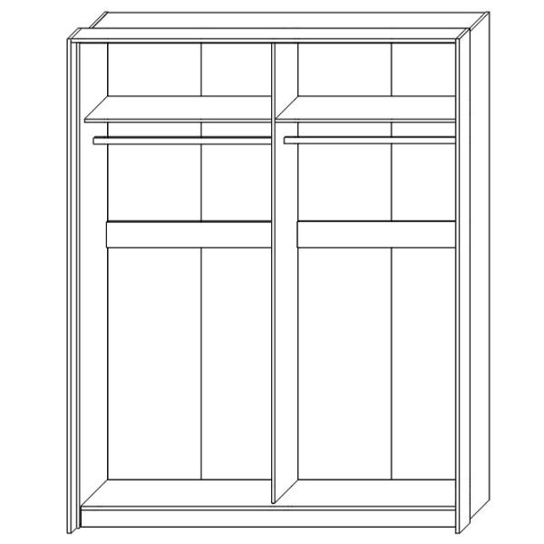Dulap Coupe Sokme Milana  183.3 x 62 x 231.6 / DSP / Stejar Craft Alb photo 2