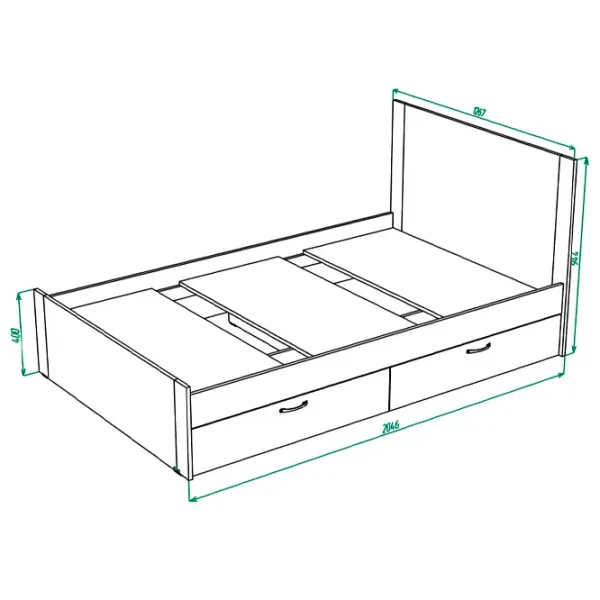 Pat ML-Mobila Vega 120 x 200 cm/ PAL/ Gray photo 2 Pat ML-Mobila Vega 120 x 200 cm/ PAL/ Gray photo 2