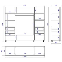 Dulap Coupe Mobildor-Lux Aron 2500 K 250 x 60 x 220 / DSP / Wenghe photo 3