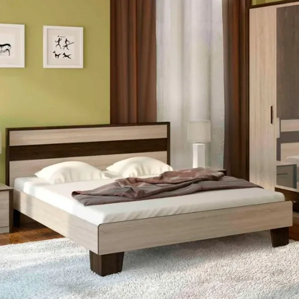 Кровать Sokme Scarlet 140 x 200 см / ЛДСП / Дуб cонома photo 2