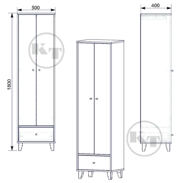 Шкаф Классический KompaniT 17 50 x 40см x 180 / ЛДСП / Венге photo 2 Шкаф Классический KompaniT 17 50 x 40см x 180 / ЛДСП / Венге photo 2