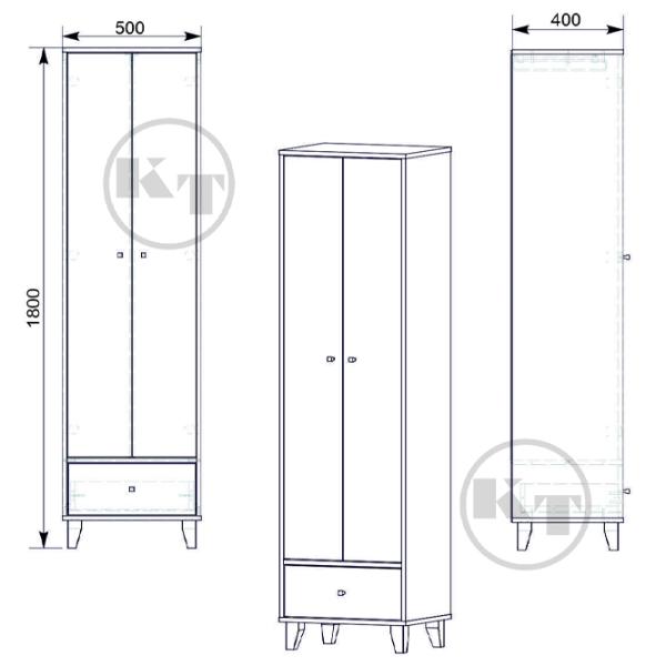 Шкаф Классический KompaniT 17 50 x 40см x 180 / ЛДСП / Венге photo 2 Шкаф Классический KompaniT 17 50 x 40см x 180 / ЛДСП / Венге photo 2