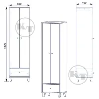 Dulap Clasic KompaniT 17 50 x 40 x 180 / PAL / Wenghe photo 2