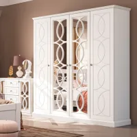 Dulap pentru haine Clasic KMK Laura 206 x 60.5 x 225 / PAL / White photo 2