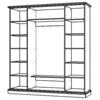 Dulap pentru haine Clasic KMK Laura 206 x 60.5 x 225 / PAL / White photo 3