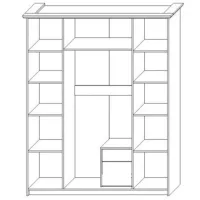 Dulap pentru haine Linear KMK Kamelia 182 x 62.5 x 223.5 / DSP / Nuc Donn photo 2