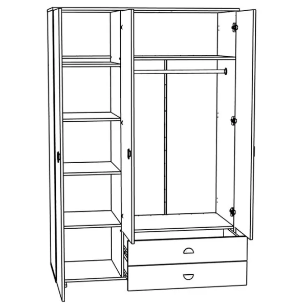 Dulap Clasic ML-Mobila Rio Nr3 140 x 57.6 x 210 / PAL / Stejar Sonoma photo 2 Dulap Clasic ML-Mobila Rio Nr3 140 x 57.6 x 210 / PAL / Stejar Sonoma photo 2