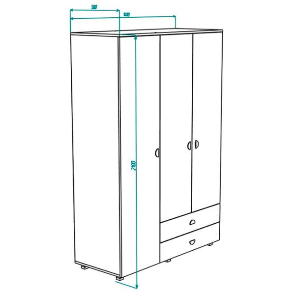 Dulap Clasic ML-Mobila Rio Nr3 140 x 57.6 x 210 / PAL / Stejar Sonoma photo 3 Dulap Clasic ML-Mobila Rio Nr3 140 x 57.6 x 210 / PAL / Stejar Sonoma photo 3