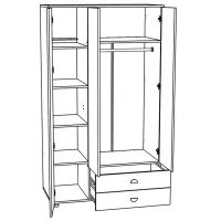 Dulap Drept ML-Mobila Rio Nr2 120.2 x 58 x 210 / PAL / Stejar Sonoma photo 2