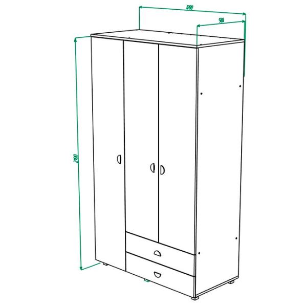 Dulap Drept ML-Mobila Rio Nr2 120.2 x 58 x 210 / PAL / Stejar Sonoma photo 4 Dulap Drept ML-Mobila Rio Nr2 120.2 x 58 x 210 / PAL / Stejar Sonoma photo 4