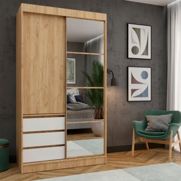 Шкаф Купе ML-Mobila Nice 120 x 60см x 220 / ЛДСП / Дуб Золотой photo 2