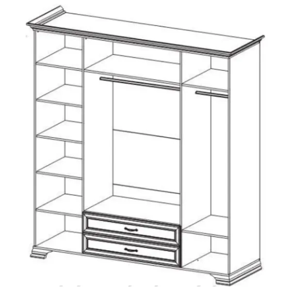 Dulap pentru haine Linear Neman Tivoli 204 x 63 x 220 / PAL / Alb Structurat photo 3