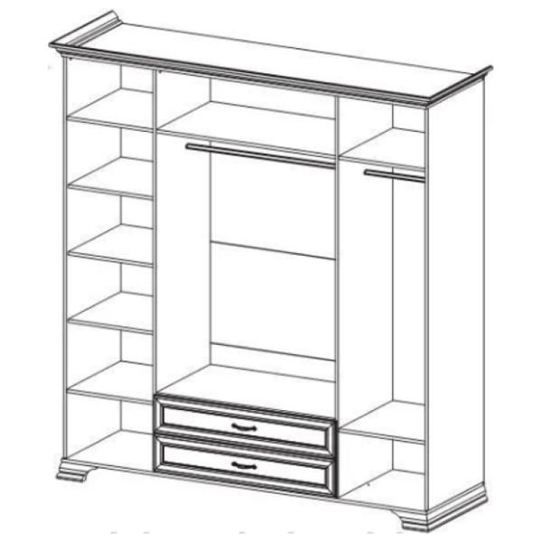 Dulap pentru haine Linear Neman Tivoli 204 x 63 x 220 / PAL / Alb Structurat photo 3