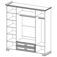 Dulap pentru haine Linear Neman Tivoli 204 x 63 x 220 / PAL / Alb Structurat photo 3