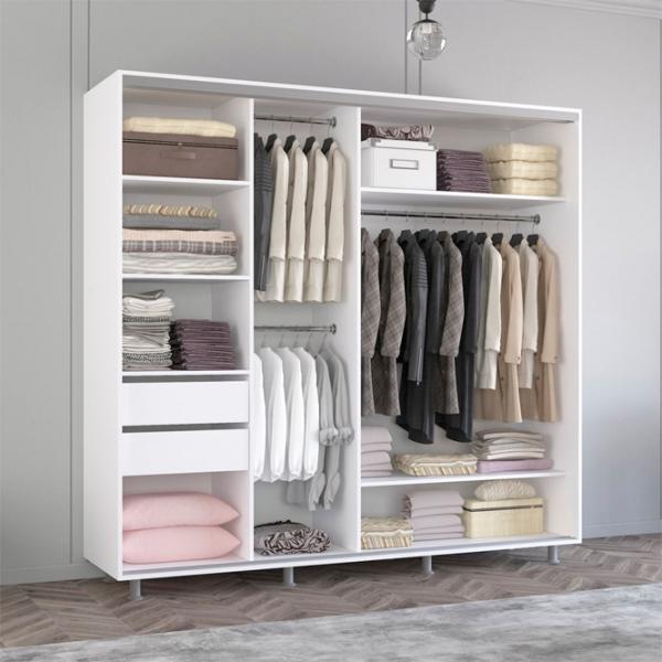 Dulap Glisant Mobildor-Lux Aron 00949 220 x 60 x 240 / PAL / White photo 3