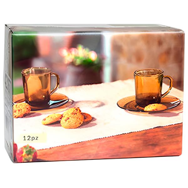 Set de căni Glass Ink Basilico Sticlă/ Smoky clear photo 5