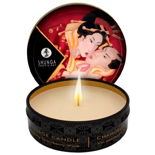 Массажная свеча Shunga Mini Romance Candle 30 мл/ Клубника/ Белый photo 2 Массажная свеча Shunga Mini Romance Candle 30 мл/ Клубника/ Белый photo 2
