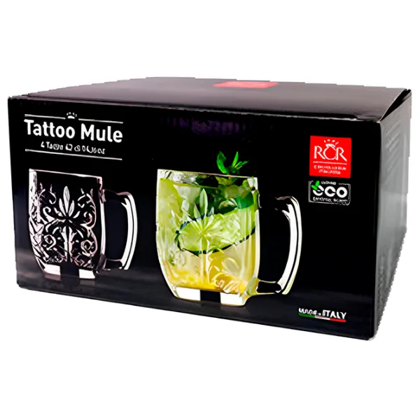 Set de căni RCR Tattoo Mule 350 ml/ Cristal/ Transparent photo 5