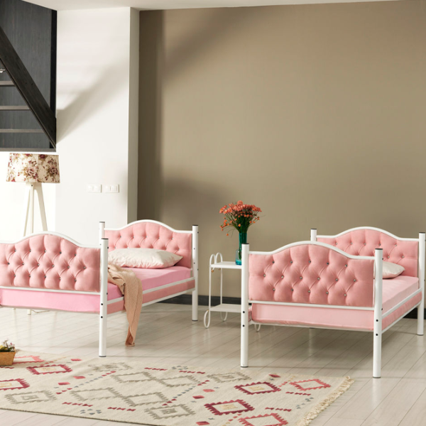 Pat pentru copii Magnus Melis 90 x 200 cm/ Metal/ White photo 2 Pat pentru copii Magnus Melis 90 x 200 cm/ Metal/ White photo 2