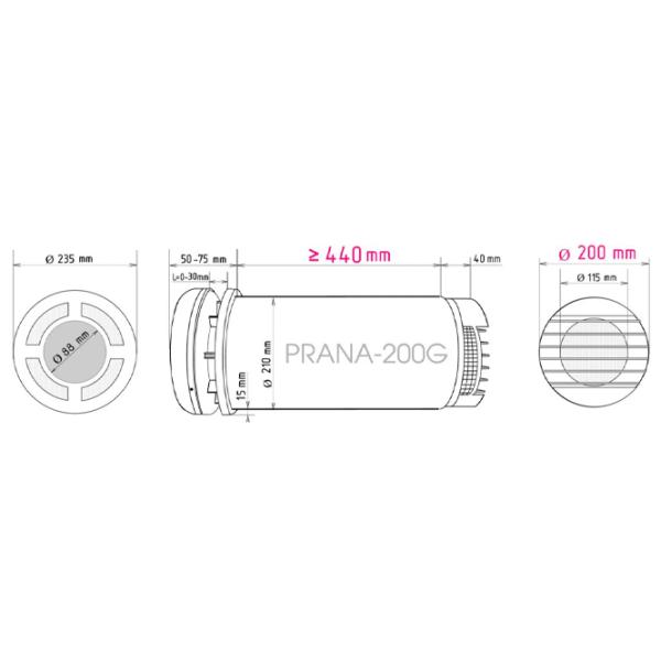 Recuperator Prana 200 G 60 m²/ 12 W photo 11