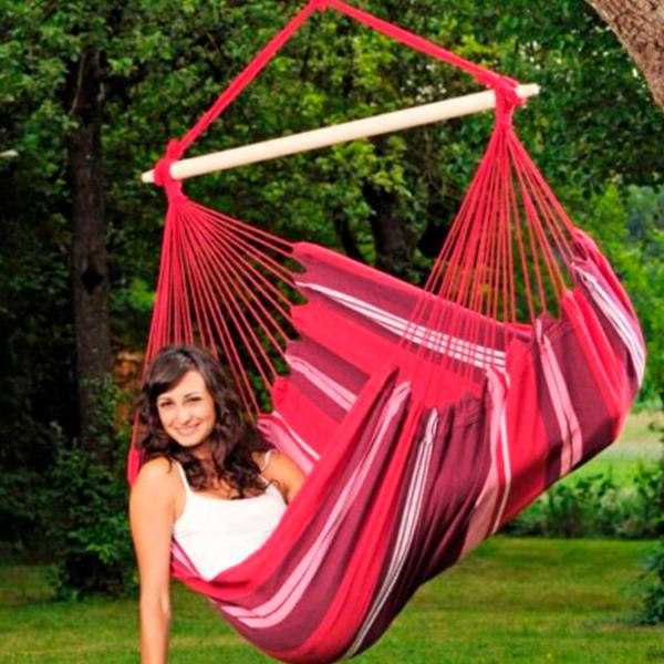 Scaun-hamac Amazonas Havanna Fuego 4030454003797 150 kg/ Bumbac/ Red photo 4