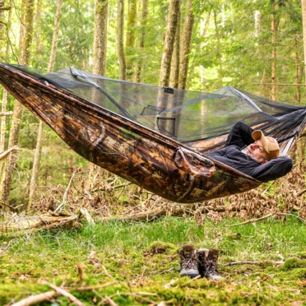 Hamac Amazonas Moskito-Traveller Forest 4030454007696 150 kg/ Nailon/ Multicolor photo 4