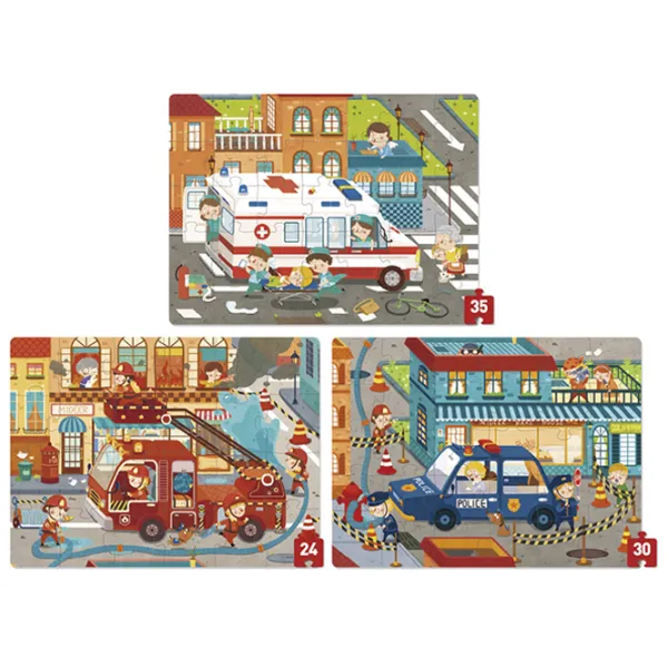 Set de puzzle-uri Mideer Salvatorii orașului 3+/ Numărul de piese: 89  photo 2
