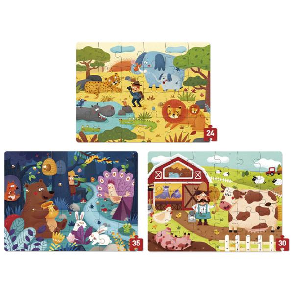 Set de puzzle-uri Mideer Scene cu animale 3+/ Numărul de piese: 89  photo 2