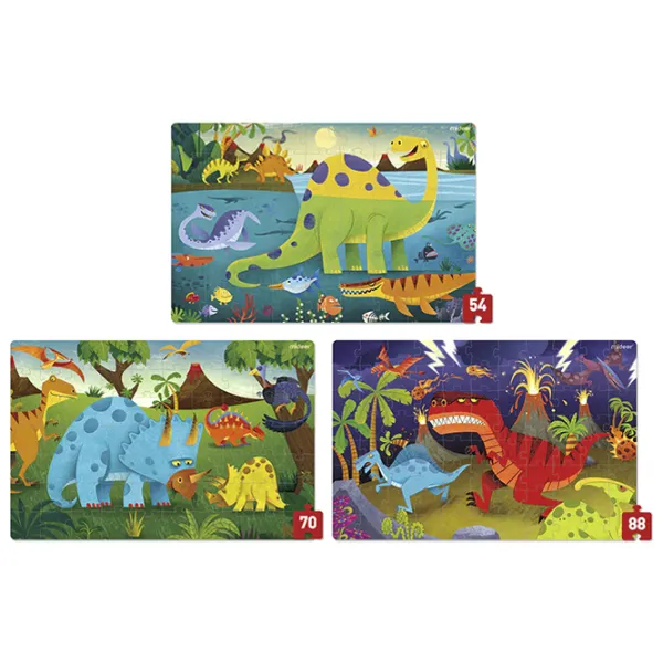 Set de puzzle-uri Mideer Era dinozaurilor 3.5+/ Numărul de piese: 212 photo 2