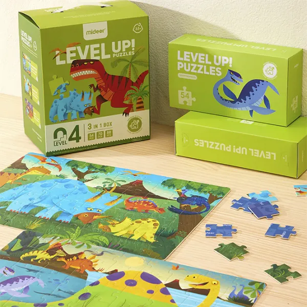 Set de puzzle-uri Mideer Era dinozaurilor 3.5+/ Numărul de piese: 212 photo 3