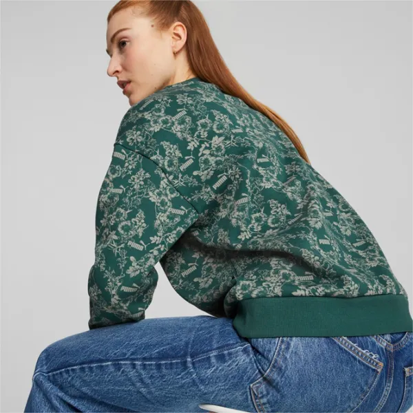 Hanorac pentru femei Puma Ess+ Floral Vibes Aop Crew Fl Green photo 4