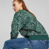 Hanorac pentru femei Puma Ess+ Floral Vibes Aop Crew Fl Green photo 4