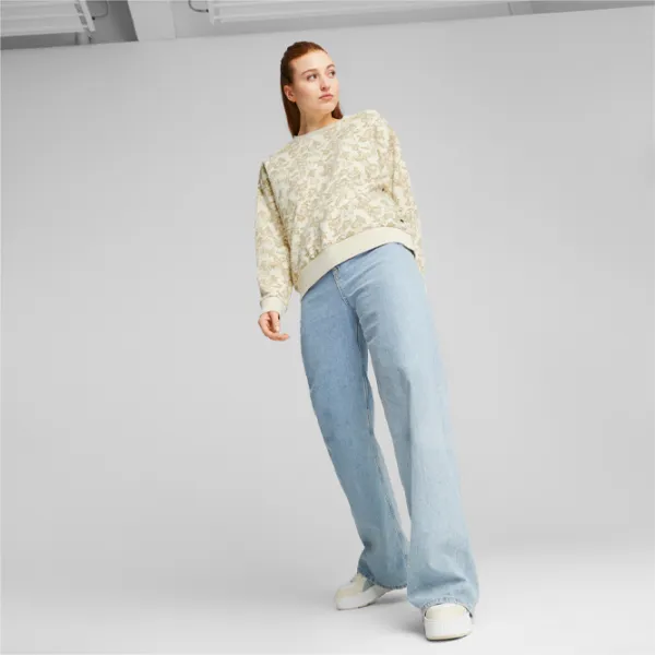 Hanorac pentru femei Puma Ess+ Floral Vibes Aop Crew Fl Beige photo 8